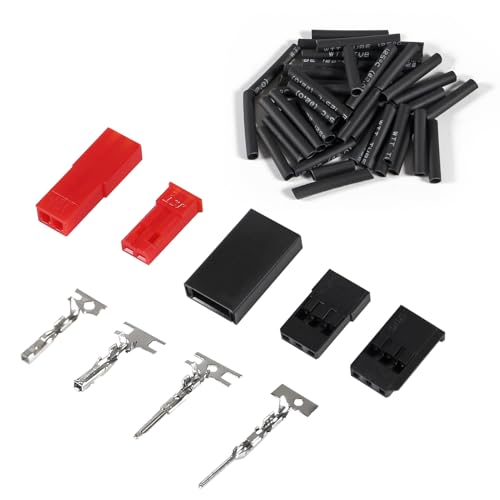 RC Servo Connector Kits Male Female Servo Plug Male Female Connector Crimp Pin Cable Kit Compatible JST SYP Futaba for Hitec Spektrum RC
