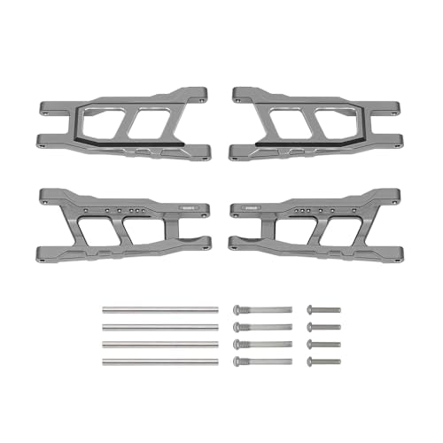 Aluminum Suspension A Arms for 1/10 Traxxas Rustler Slash Stampede Hoss 4WD 4x4 Upgrade Parts Replacement of Part 3655 (Titanium) - color: Titanium
