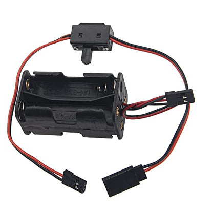 ShareGoo 4 Cell AA Battery Container Holder Case Box & On/Off Power Switch with JR Style Connector Compatible with HSP Redcat Axial Tamiya Wltoys Himoto 1/8 1/10 1/16 RC Car Truck Crawler