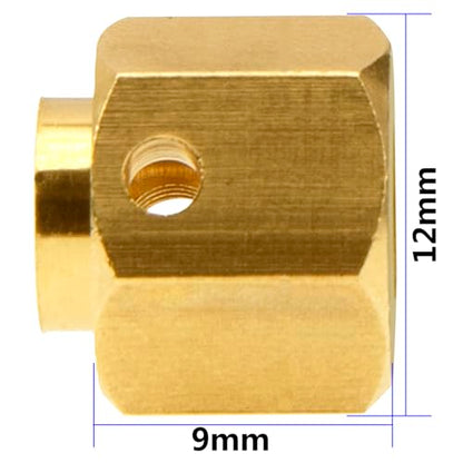 4Pcs Vgoohobby Brass 12mm Hex Hubs Adapter Extension Combiner Counterweight Compatible with Traxxas TRX-4 RC4WD D90 Redcat Gen7 RC 1/10 Crawler Car (9mm Thickness) - size: 9mm Thickness