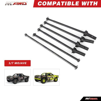 RCAWD Driveshaft Set Front and Rear CVD Drive Shafts Center Driveshafts Dogbones for Arrma Mojave 6S Upgrade Parts