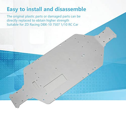 Aluminum Alloy CNC Chassis Plate, RC Car Chassis Armor Protection for ZD Racing DBX - 10 7507 1/10 Scale, Durable Lightweight Frame with Precision Fit for Enhanced
