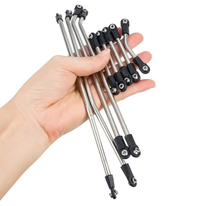 High Clearance Carbon Fiber LCG Chassis Kit with Transmission Shocks Absorbers for 1/10 RC Crawler Cheater Rigs SCX10 II (Links Set)