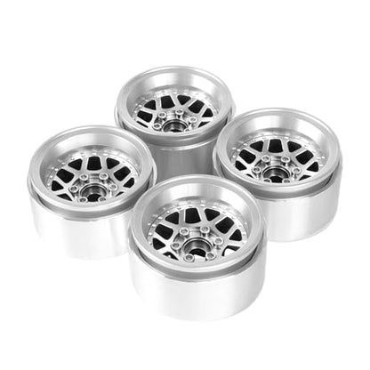 4PCS 1.9" Beadlock Wheel Rims Offset-10mm Aluminum Alloy Metal Wheel Hub for 1/10 RC Rock Crawler Car for Axial SCX10 TRX4 TRX6 D90 D110 Upgrade Accessories(Y-Shaped Silver) - color: Y-shaped Silver