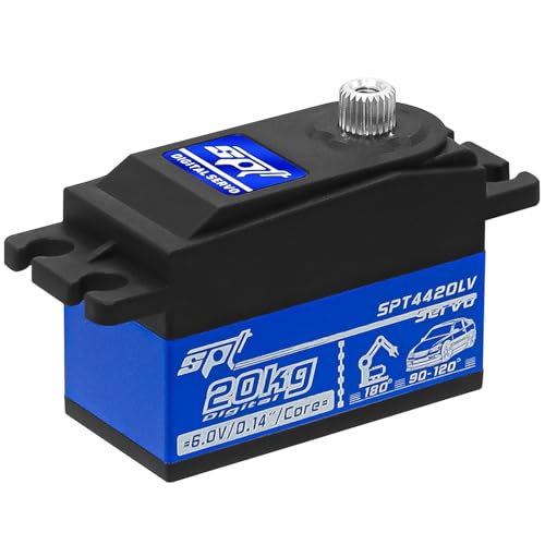 20kg Low Profile Servo RC Digital Servo High Torque Full Metal Gear & Steering Servo Arm for 1/10 RC Car Tamiya Kyosho On-Road Touring Drift Car/Robot/Boat - size: 20KG Low Profile Servo