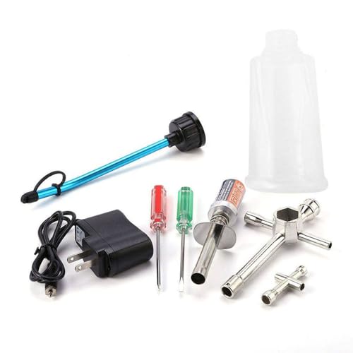 Nitro Starter Glow Plug Igniter for 1:8/1:10/1:16 Nitro Gas Powered RC Car RC Glow Plug Driver/Fuel Tank/Charger/Hex Cross Wrenches Igniter Start Repair Tool Kit