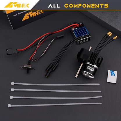 Alloy Transmission & 2322 2600kv Brushless Motor & 45A Brushless ESC for MN82 MN99S MN168 MN78 Series Upgrades Part Black - color: black