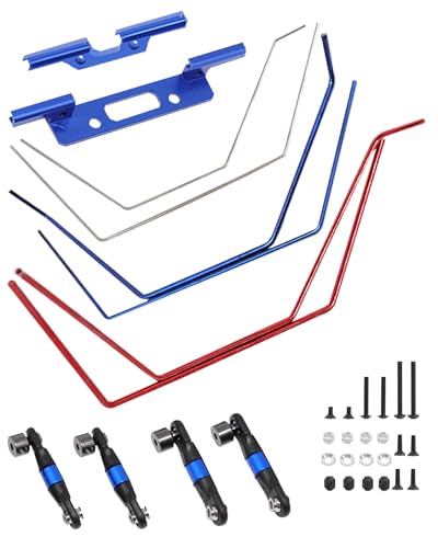 Front and Rear Sway Bar Kit Upgrades Part for 1/10 Slash 2WD,Aluminum Front Rear Wide Sway Bar Kit RC Upgrades.