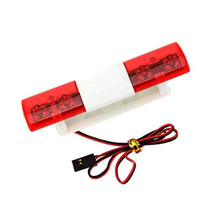 Multi-Function LED Police Flash Light Lamp for 1/10 1/8 RC HSP Traxxas Tamiya CC01 RC4WD D90 Axial SCX10 Model Car - color: Red