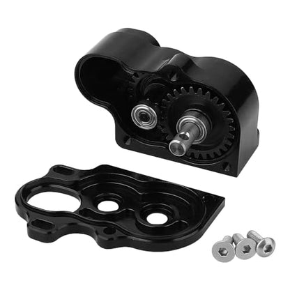 Ultra Light LCG Metal Transmission Low Speed Gearbox with Motor Gear for 1/10 RC Crawler SCX10 TRX4 TRX-4 RC4WD Capra Upgrade Part (Black) - color: Black