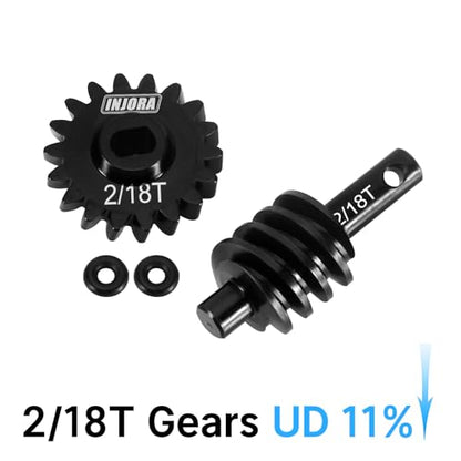 INJORA 18T Underdrive Worm Differential Axle Gears for 1/24 SCX24 AX24 - size: 18T