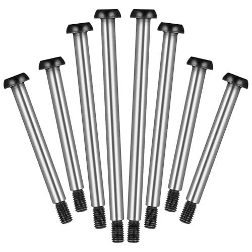 MORLORDY RC Car Lock-nut Style Hinge Pins Set for 1/10 Traxxas Bandit XL-5 RC Offroad Truck Upgrade Parts, Polished Steel