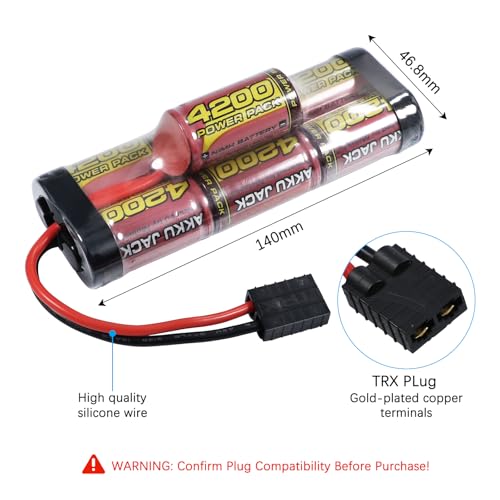 melasta 8.4V 4200mAh Hump NiMH Battery for Traxxas RC Cars | 7-cell rechargeable pack. Compatible with RC trucks, boats, and tanks. Long runtime and stable output for hobby racing.