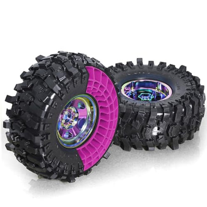 1.9 RC Silicone Rubber Insert Foam Soft Waterproof 108x42mm Fit 118-122mm 1/10 Crawler Wheels Tires for 1:10 Crawler Car Traxxas TRX4 Axial SCX10 Capra RXB10 RC4WD D90 TF2 Gen8 4PCS (Blue) | Fit 118-122mm 1/10 Crawler Wheels Tires - color: Blue