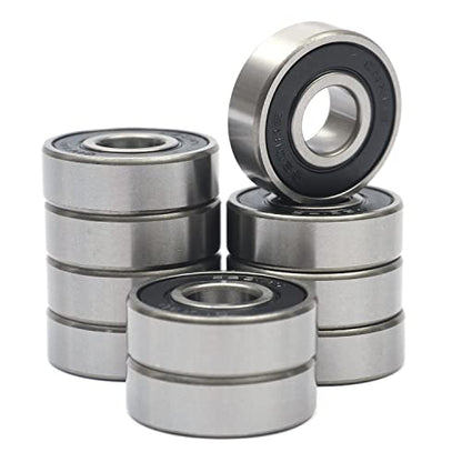 10 Pcs 6201-2RS Double Rubber Sealed Deep Groove Ball Bearings 12x32x10mm, Deep Groove Ball Bearing ABCE-3 Pre-Lubricated, Chromium Bearing Steel (6201-2RS,10) - size: 6201-2RS
