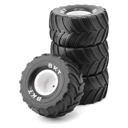 Lifehead 1/16 RC Monster Truck Snow Sand Tires for 1/12 1/14 1/16 RC Off Road Monster Truck TRAXXAS E-REVO SUMMIT Tamiya Losi HBX 16889 S1601/12mm Hex/OD 100mm - color: White
