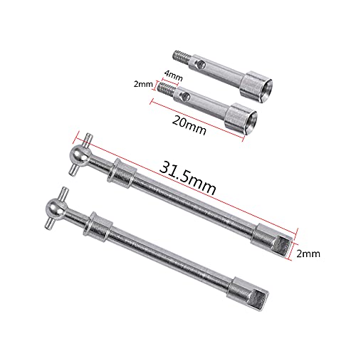 1/24 Stainless Steel Front Axle Drive Shaft CVD for Axial SCX24 RC Car Upgrades Parts (Front) - style: Front