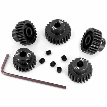 OGRC 32P 21T 22T 23T 24T 25T Pinion Gear for 1/8 1/10 RC SCT Buggy Monster | 0.8 Mod, 5mm Shaft, Hardened Steel, Fits 3660, 3665, 3670, 4068, and 4074 Series Motor - size: 21T 22T 23T 24T 25T
