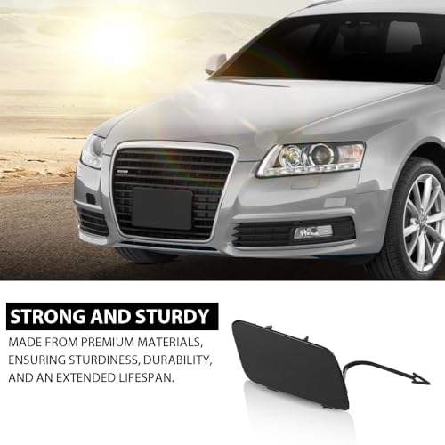 LQI Front Bumper Tow Hook Eye Cover Cap Black 4F0807441F | Compatible with Audi A6 3.0L V6/4.2L V8 A/T Quattro Avant Wagon Base 2009-2010 - size: Front | Fit Audi A6 2009-2010