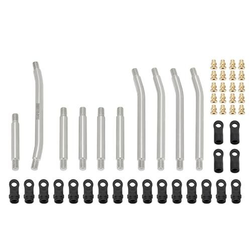 MEUS Racing AX24 Links Metal High Clearance Chassis Links & Steering Links Set for Axial AX24 XC-1 1/24 RC Crawler Car(Aluminum Alloy)