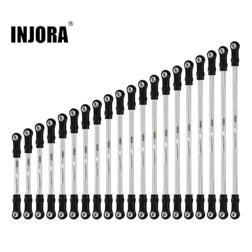 INJORA Stainless Steel Builders Links with Rod Ends for TRX4 SCX10 1/10 RC Crawler Car Upgrade(135mm) - size: 135mm