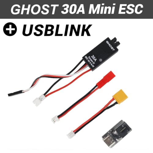 Ghost Brushless ESC ESCape32 30A Mini ESC 2-6S with 5A BEC 8.4V Electronic Speed Controller for RC Boat 1/18 1/24 Crawler Car Axial SCX24 TRX4M with ESCape32 WiFi-Link