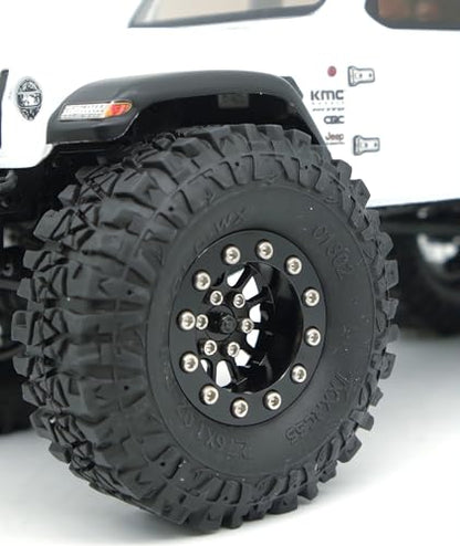 1.3 Beadlock Wheels & Brass Rim 46.5g Offset-3mm for 1/18 1/24 RC TF (Black) - color: Black