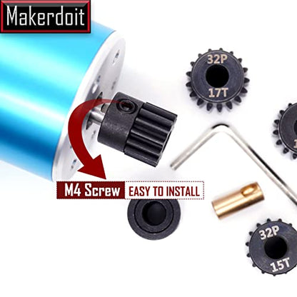 32P 5mm Pinion Gear Set 13T 14T 15T 16T 17T with Hex Key for RC - style: 13T 14T 15T 16T 17T