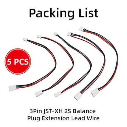 5PCS JST-XH 2S Balance Plug Extension Lead 22AWG Silicone Wire 200mm for RC Drone FPV Quadcopter Lipo Battery Charger DIY
