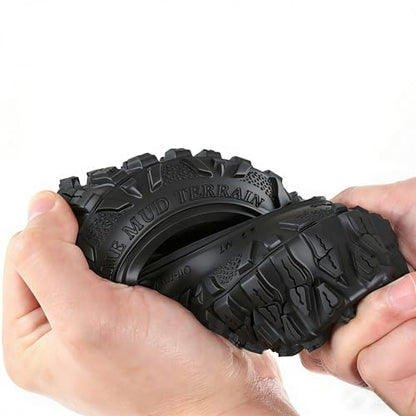 2.2 RC Tires OD 120MM 1/10 Super Soft Rubber Crawler Tires For 1:10 Scale Rock Mud Crawler Car Traxxas TRX4 RC4WD Axial SCX10 D90 CC01 90018 Gen8 Redcat 2.2" Beadlock Wheels 4Pcs