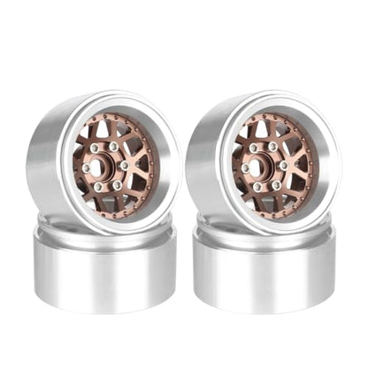 4PCS 1.9" Beadlock Wheel Rims Offset-10mm Aluminum Alloy Metal Wheel Hub for 1/10 RC Rock Crawler Car for Axial SCX10 TRX4 TRX6 D90 D110 Upgrade Accessories(Y-Shaped Bronze) - color: Y-shaped Bronze