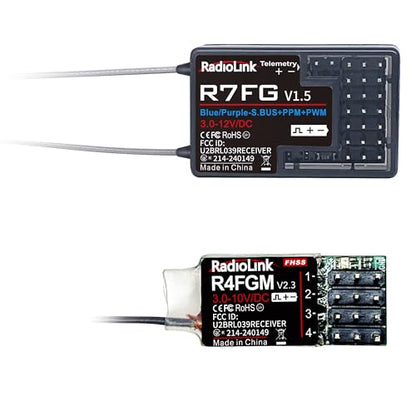Radiolink R7FG&R4FGM Receiver with Gyro Long Range Control for RC Cars RC Boats for Radiolink RC6GS V3/RC6GS V2/RC4GS V3/RC4GS V2 Controller