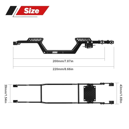 INJORA Aluminum Universal LCG Chassis Frame Kit for TRX4M