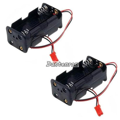 2Park RC On-Off Power Switch Battery Receiver And 4 Cell AA Battery Container Case Holder Pack Box with JST Plug for 1/8 1/10 Crawler Truck Off Road Car Airplane Drone Receiver Servo ESC