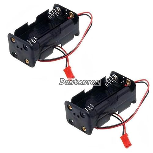 2Park RC On-Off Power Switch Battery Receiver And 4 Cell AA Battery Container Case Holder Pack Box with JST Plug for 1/8 1/10 Crawler Truck Off Road Car Airplane Drone Receiver Servo ESC