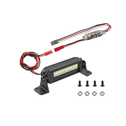 RC Light Bar 10 LED 2.16 Inch Aluminum RC Lights RC Crawler Accessories for Axial SCX10 Traxxas TRX4 TRX4M Arrma Senton Redcat GEN7 1/10 1/18 Scale Rock Crawler Truck RC Car Roof Light Kit