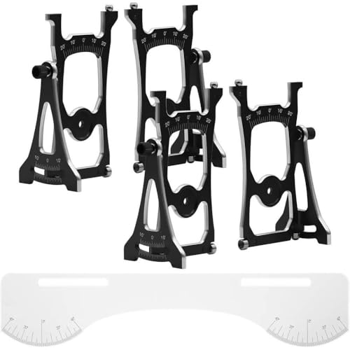1/10 RC Car Alignment Tool for Suspension Tuning – Aluminum Camber Toe Slip Angle Gauge, Multi-Functional Setup Kit Compatible with 1/10 Scale RC Cars