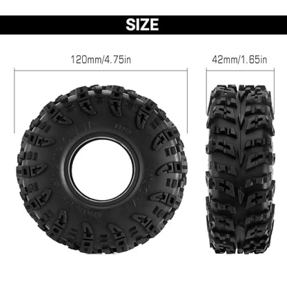 INJORA 1.9" S5 Swamp Claw Mud Terrain Tire for 1/10 RC Crawler, 120 * 42mm