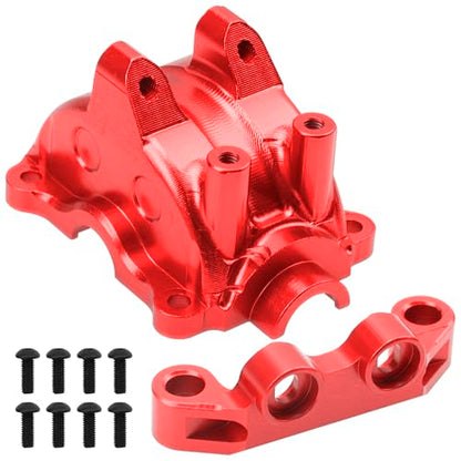 ShareGoo Metal Differential Gearbox Cover Diff Housing Case & Upper Arm Compatible with Tamiya TT02 TT-02D TT-02B TT-02FT 1/10 RC Car (Red) - color: Red