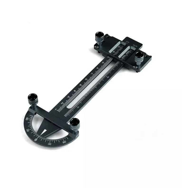 3 in 1 Height Gauge Ruler Aluminum Metal Parts Wheel RC Road Car Set Up Tool Chassis Camber Ride Dip Angle Suspension Simple Toy(Black)