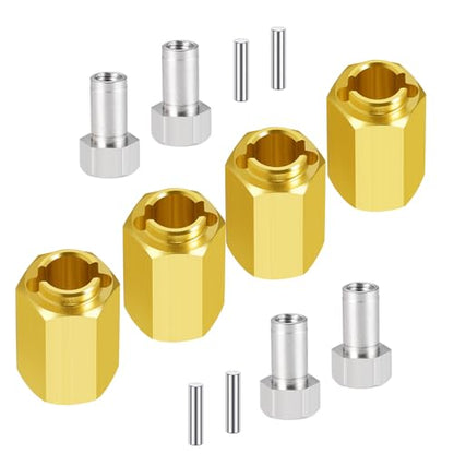 MOHERO 4Pcs 15g Brass Wheel Hubs 10mm Extenders Hex Adaptor for 1/18 RC Crawler Car TRX4M Upgrade Parts