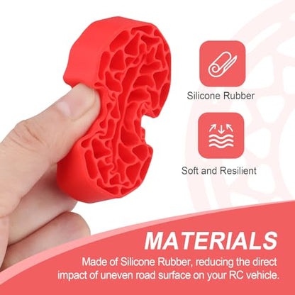HobbyPark 1.0 Tires Silicone Inserts Foam fit 62-64mm*24mm for 1/18 1/24 Scale RC Crawler Trucks, Super Soft, 4pcs (Red) - color: Red (Large)