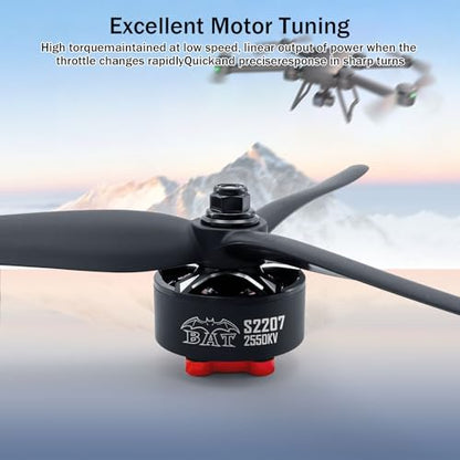 Surpass Hobby S2207 Brushless Motor 2550KV 4S Drone Motor fit for 5-6Inch RC Models FPV Racing Drone Quadcopter - size: 2550kv, style: S2207-1pcs