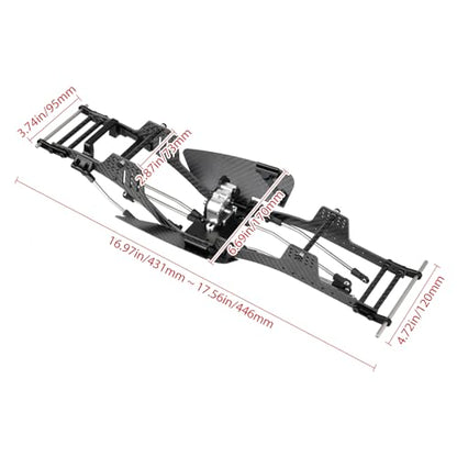 Hobbypark Carbon Fiber LCG Chassis Kit with Transmission & Drive Shaft for Axial SCX10 SCX10 II Capra 1.9 UTB and Other 1/10 RC Crawler Car DIY Builds Upgrades Parts