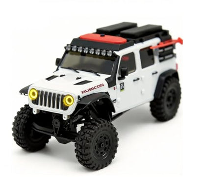 RC Car LED Head Lights Bar for Axial SCX30 1/30 Jeep Wrangler, 7-Light Roof Light Kit with Wiring Harness (Angel Eye Light-Yellow) - color: Angel Eye Light-Yellow