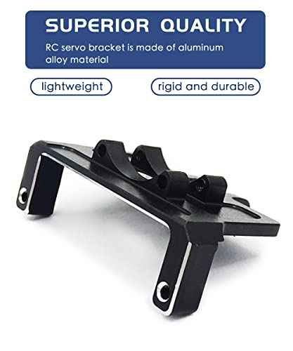 RC Servo Mount Bracket and Mini Servo Arm for 1/24 SCX24 Upgrade Black | Aluminum Servo Mount for ES08MA II Servo Upgrade Parts,Precision Fit,Wear Resistant,Easy To Install - color: Silver and Black