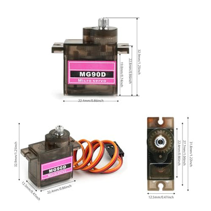 5PCS 9G Micro Digital Mini Servo Upgraded MG90D 180/270/360 Degree Power Functions Full Metal Gear Brush Motor for RC Plane Helicopter Drone Parts (270 Degree) - style: 270 Degree