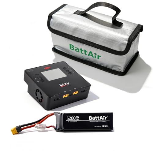 ISDT BattAir Smart PowerLink Bundle: K2 AIR AC 200W DC 500Wx2 Dual Channel LiPo Smart Balance Charger & 3S 5200mAh 50C XT60 Smart Battery