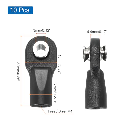 Generic M4xL22mm Lever Steering Linkage Tie Rod Ball Head Link Joint End for RC Crawler Car Pack of 10