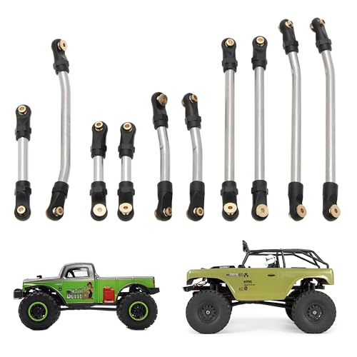 MEUS Racing SCX24 Links High Clearance Chassis Links & Steering Links Set for Axial 1/24 SCX24 Deadbolt AXI90081 B17 AXI00004 RC Crawler (Aluminum Alloy) - color: Aluminum